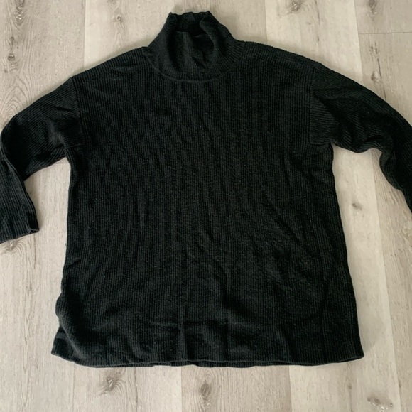 Eileen Fisher extra fine merino wool turtle neck sweater pullover minimalism L - Picture 1 of 8